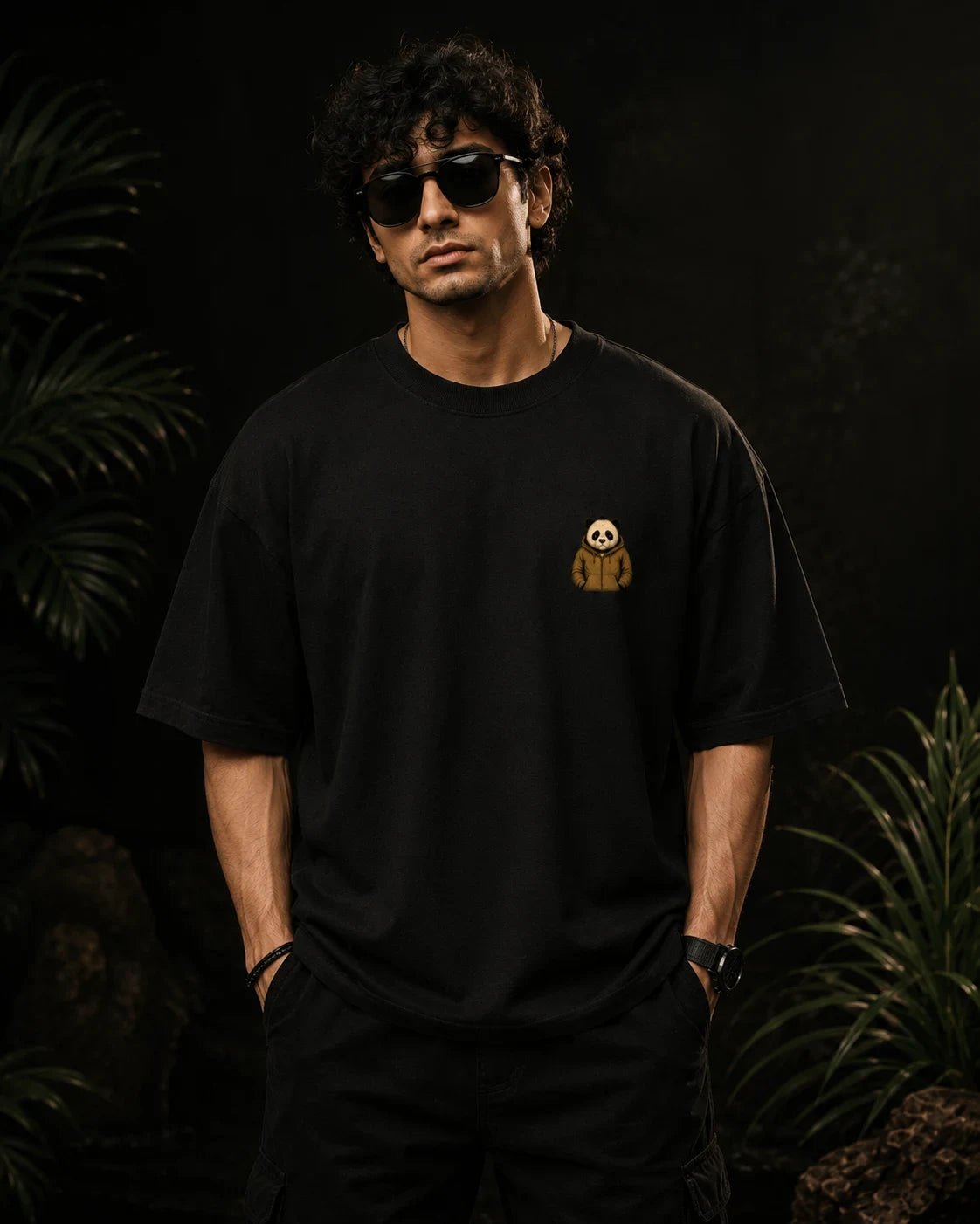 Burnout Panda Black Oversized T-shirt