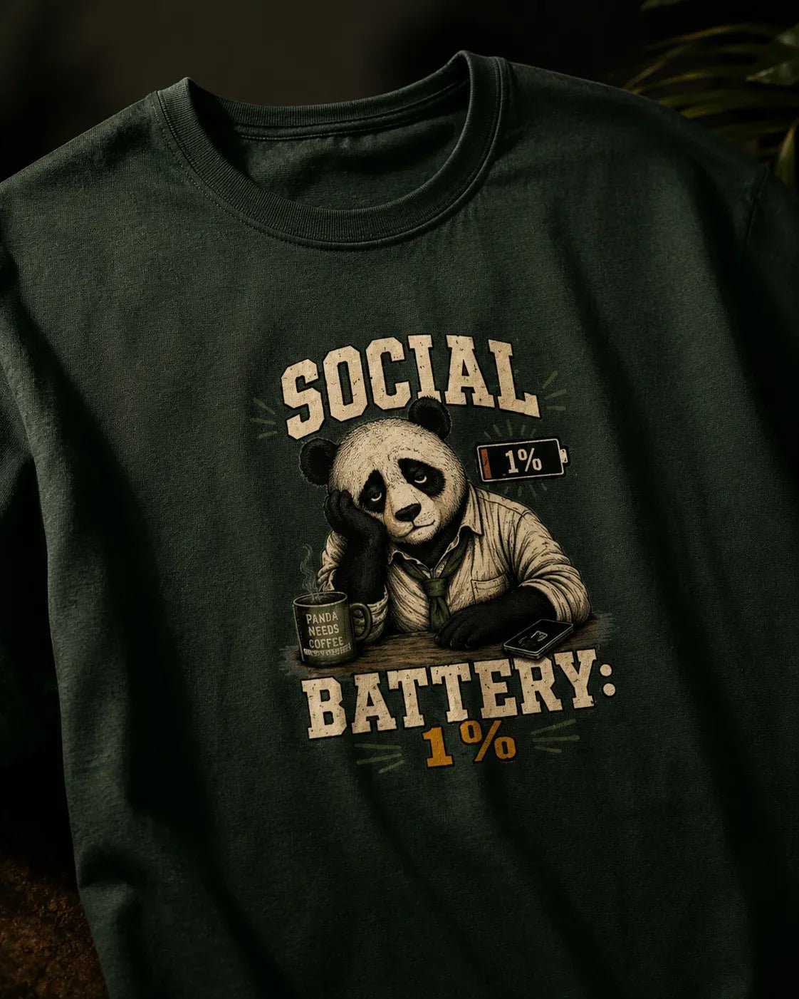 Social Battery 1% Bottle Green T-shirt