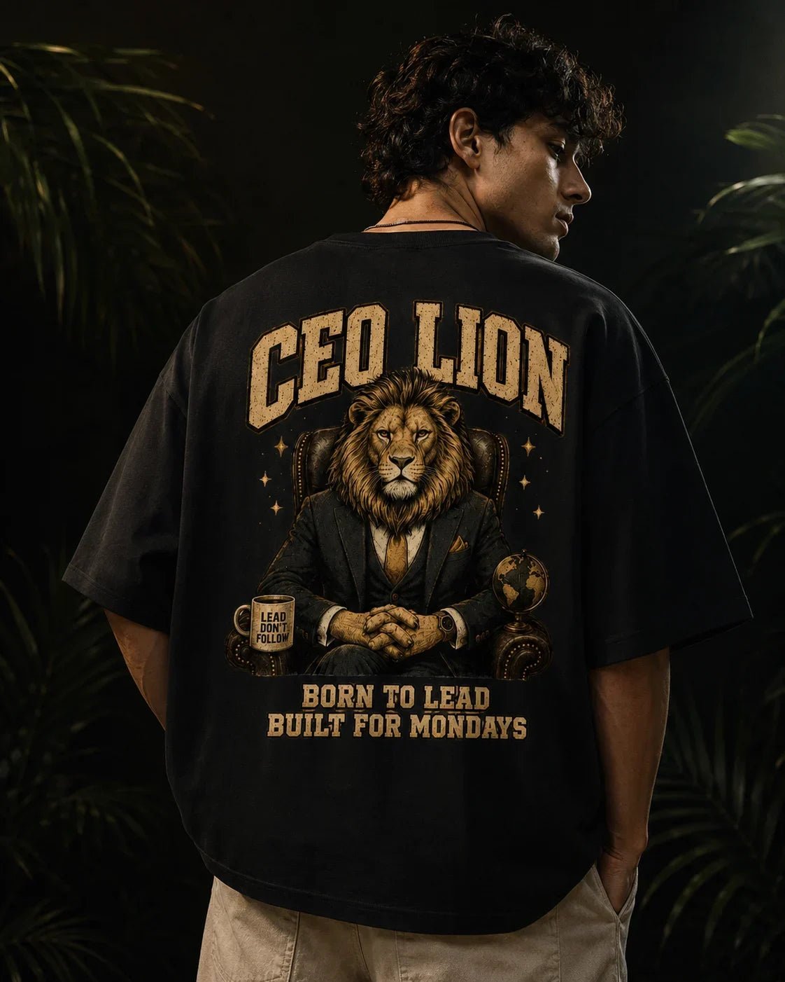 CEO Lion Black Oversized T-shirt 