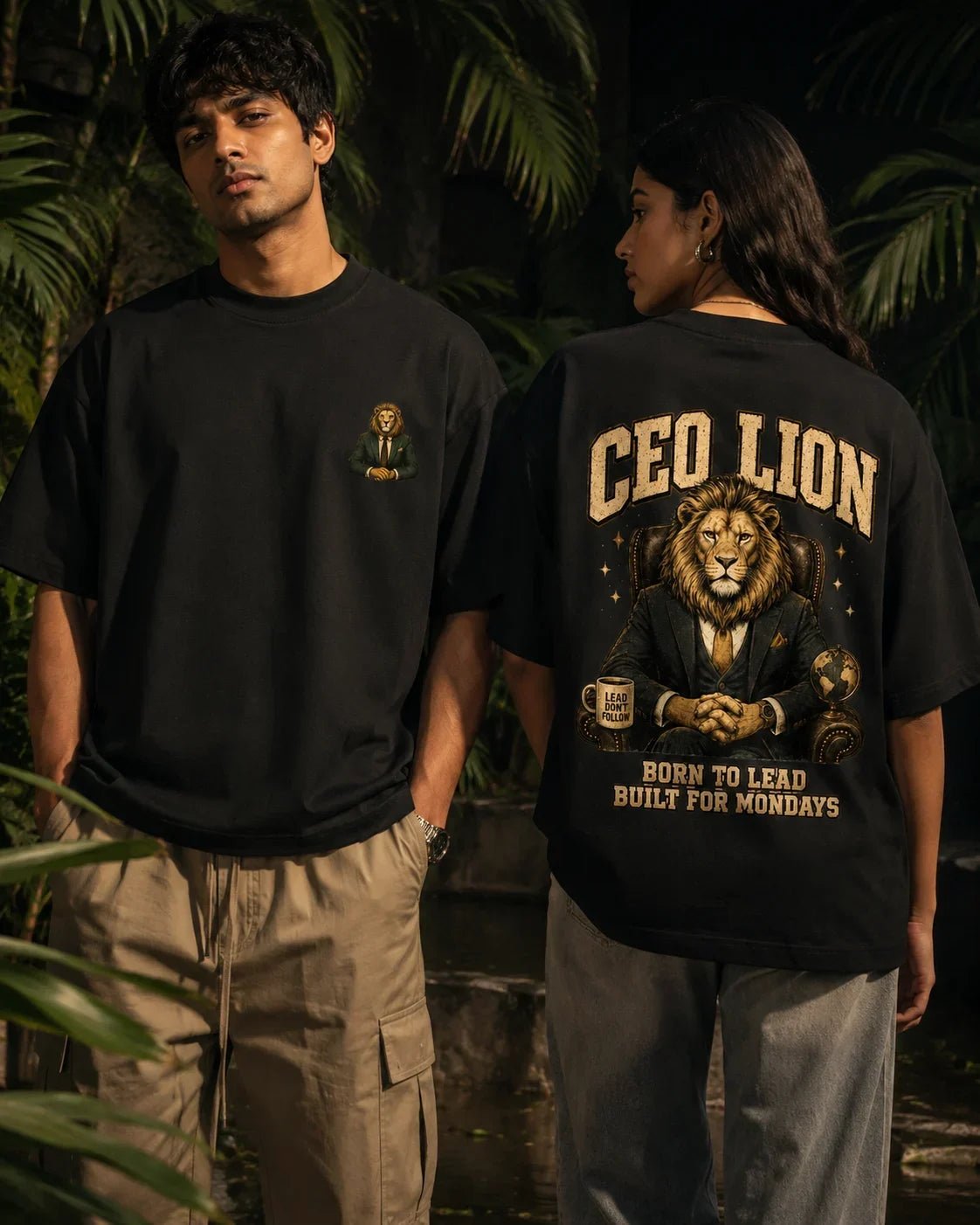 CEO Lion Black Oversized T-shirt 