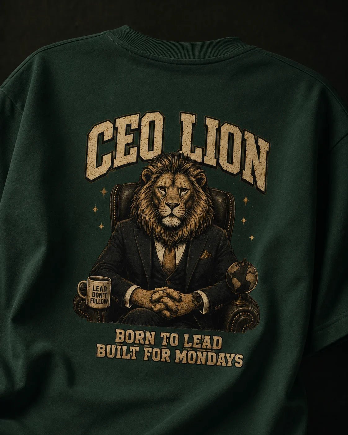 CEO Lion Bottle Green Oversized T-shirt 