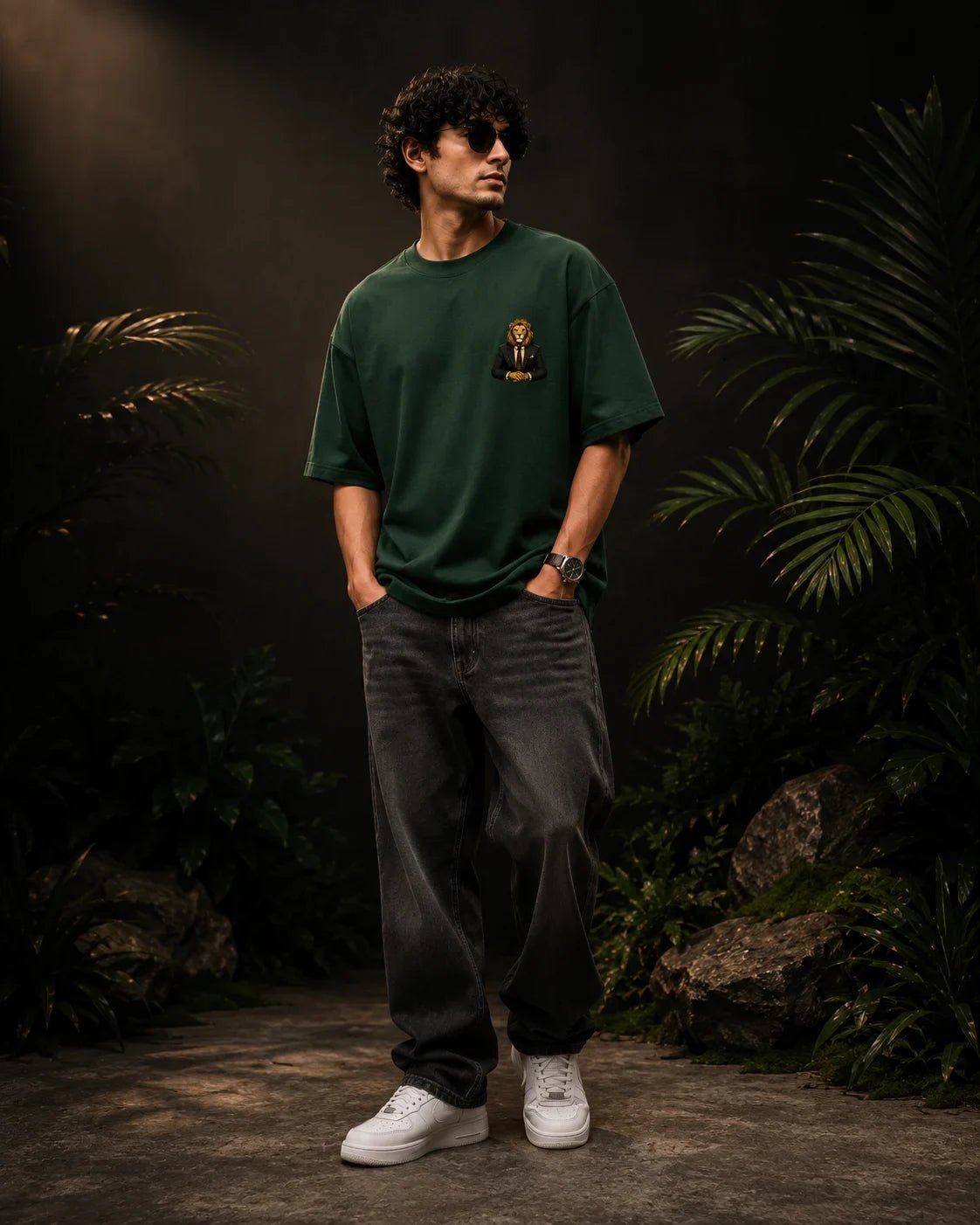 CEO Lion Bottle Green Oversized T-shirt 