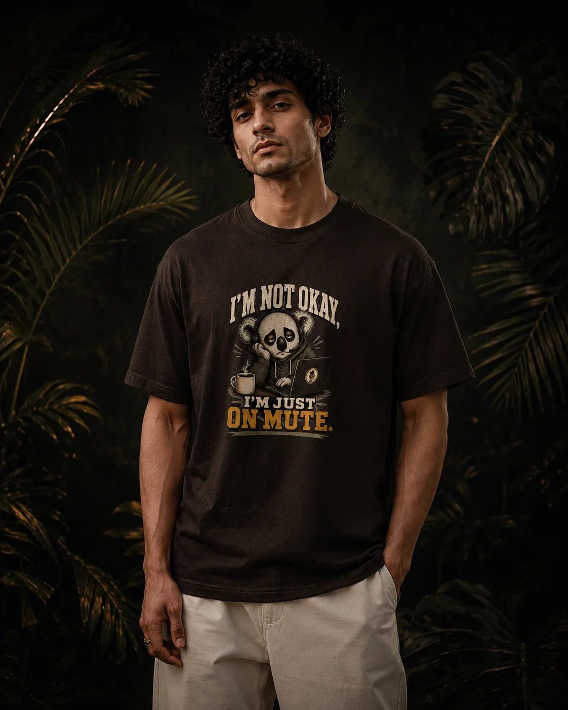 I’m Not Okay, I’m Just On Mute Coffee Brown T-shirt