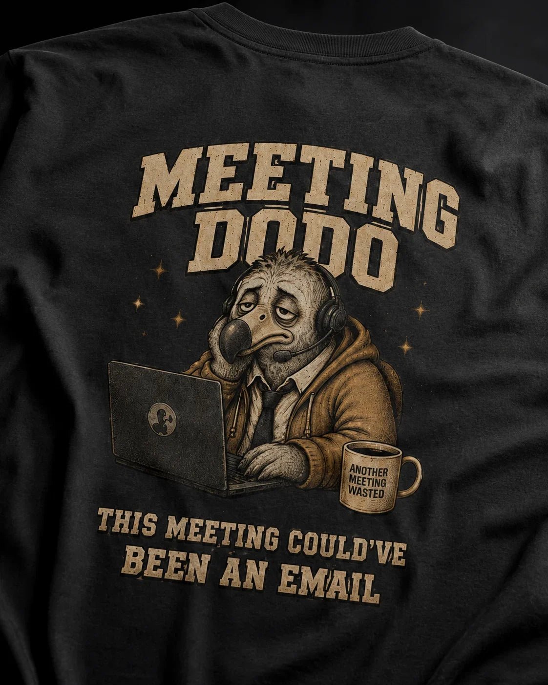 Meeting Dodo Black Oversized T-Shirt  