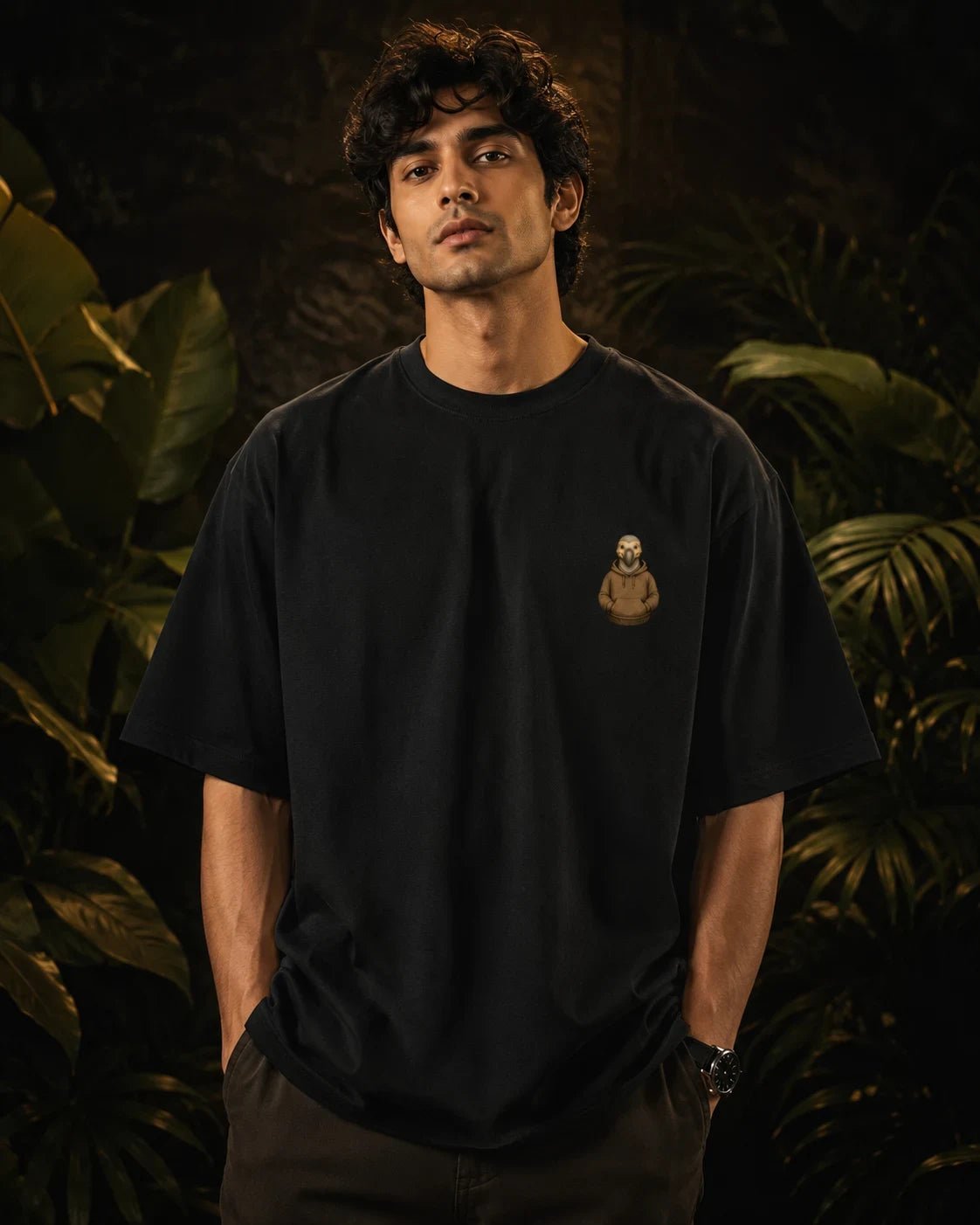 Meeting Dodo Black Oversized T-Shirt  