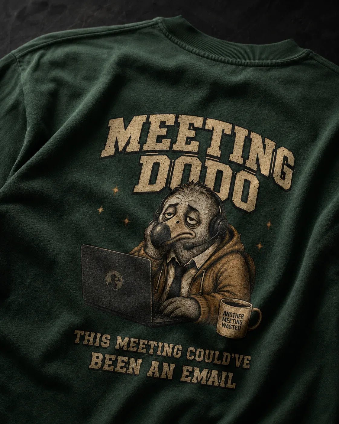 Meeting Dodo Bottle Green Oversized T-Shirt