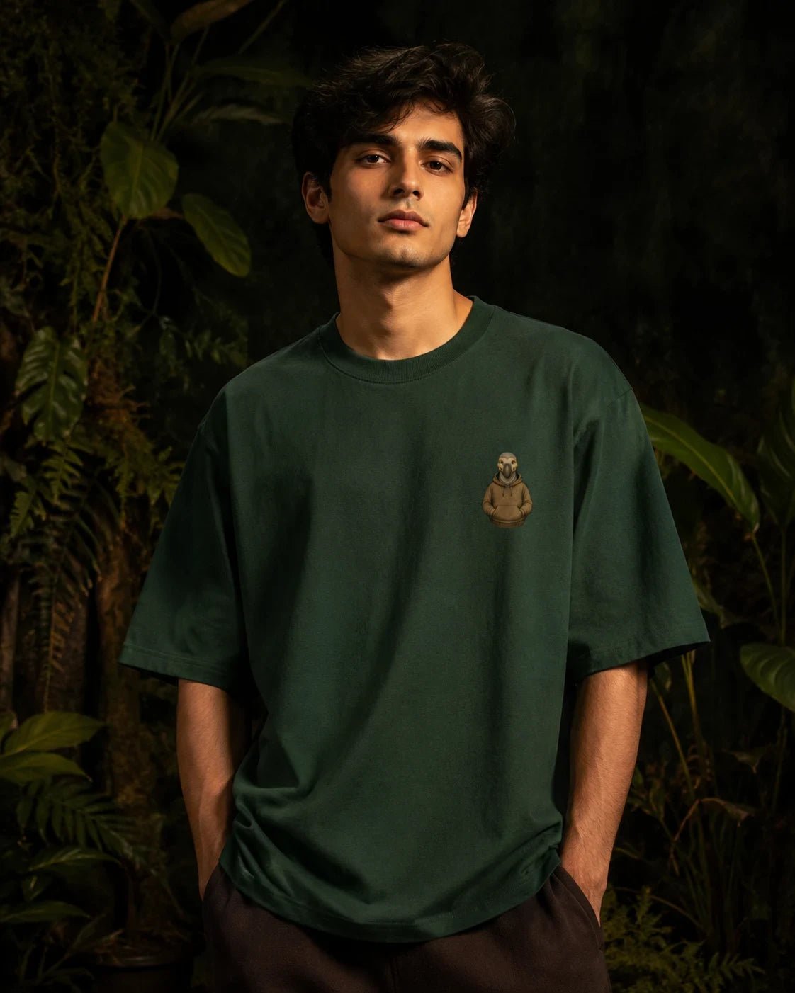 Meeting Dodo Bottle Green Oversized T-Shirt