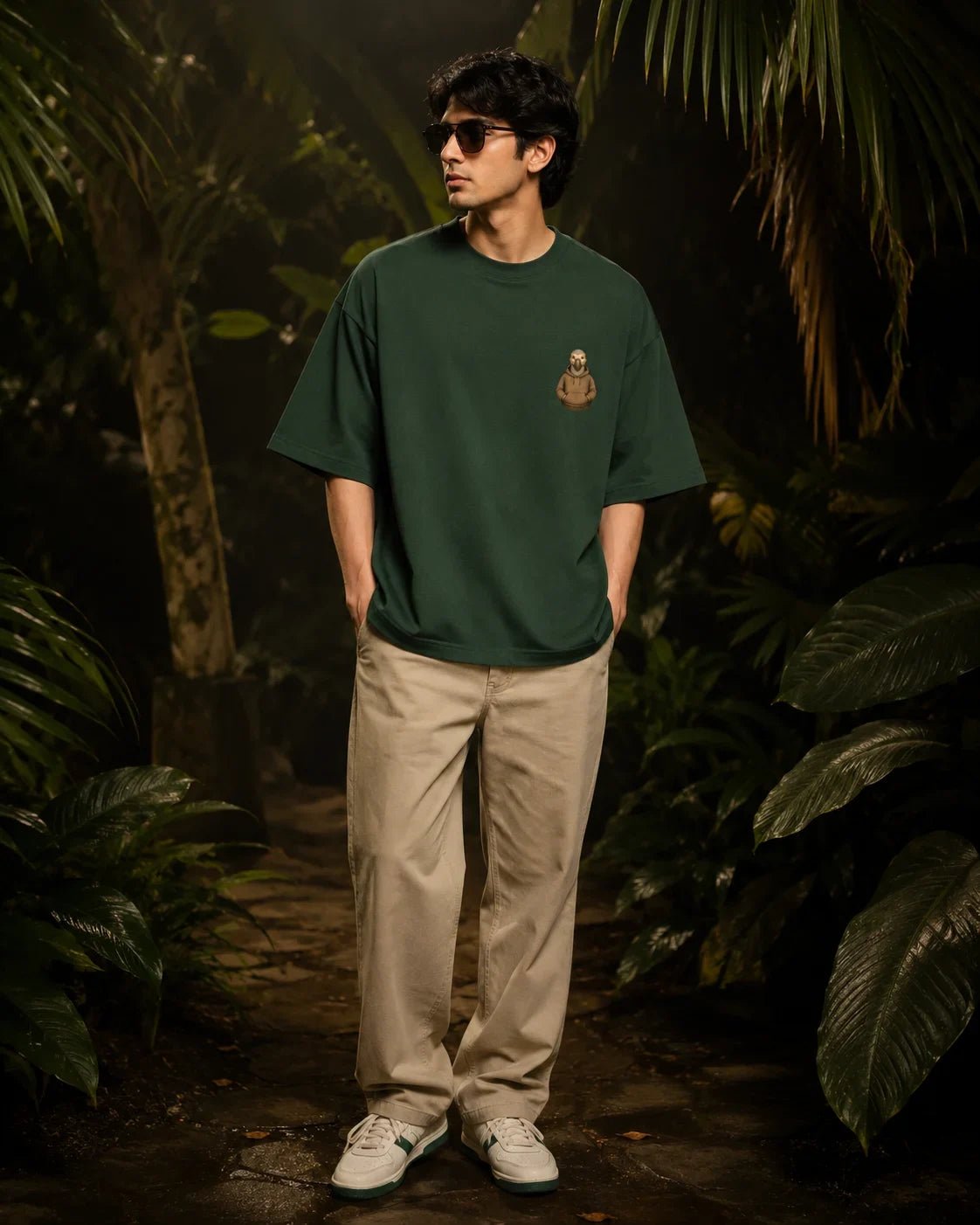 Meeting Dodo Bottle Green Oversized T-Shirt