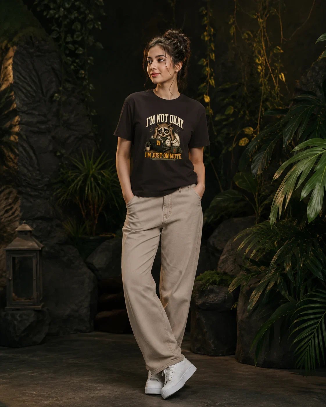I’m Not Okay, I’m Just On Mute Coffee Brown T-shirt
