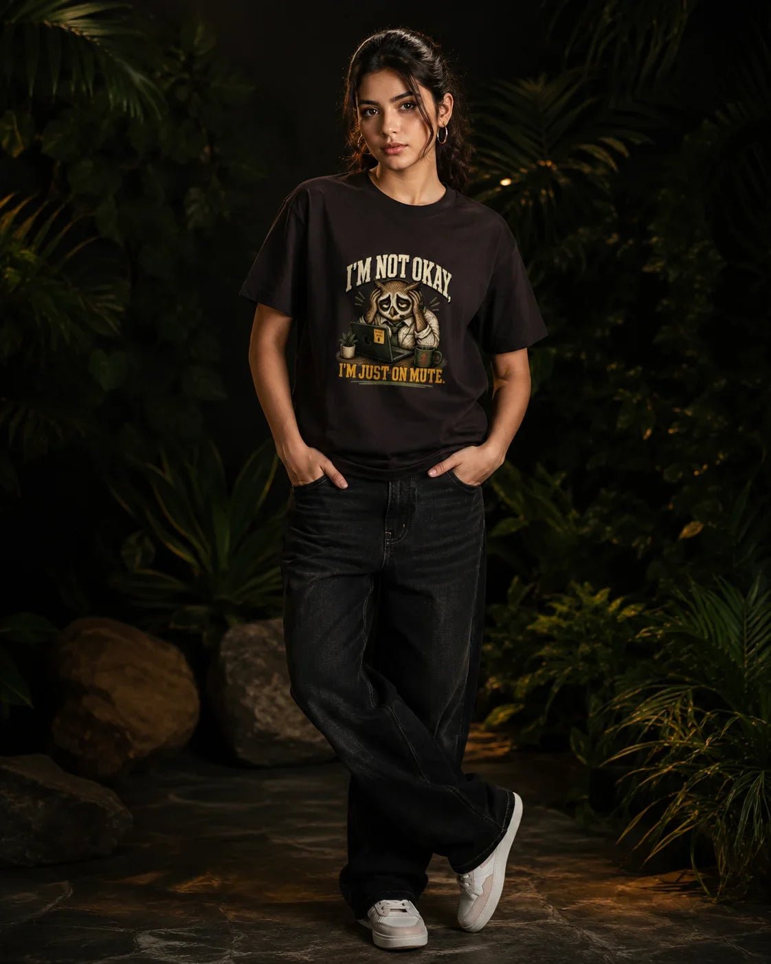 I’m Not Okay, I’m Just On Mute Coffee Brown T-shirt
