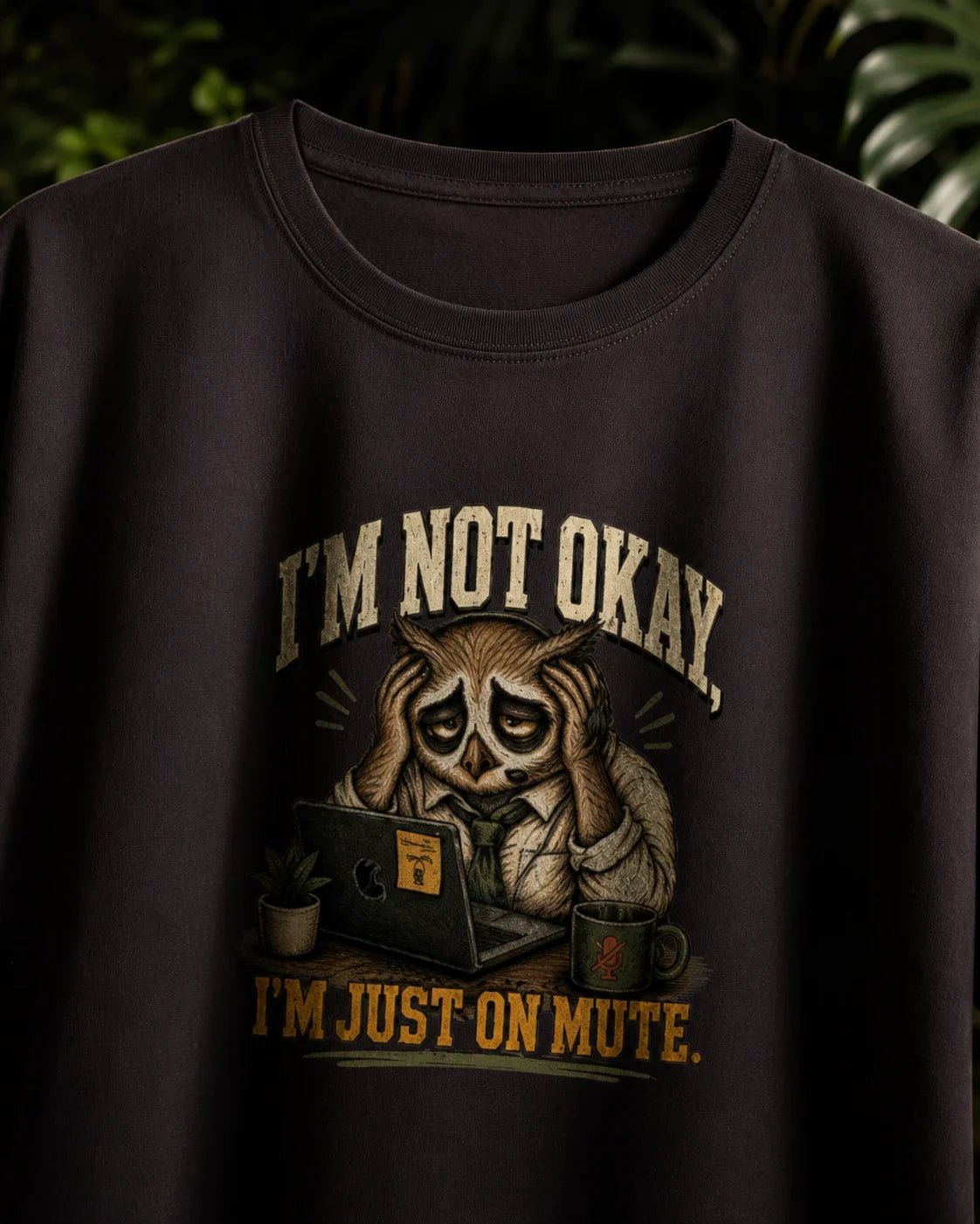 I’m Not Okay, I’m Just On Mute Coffee Brown T-shirt