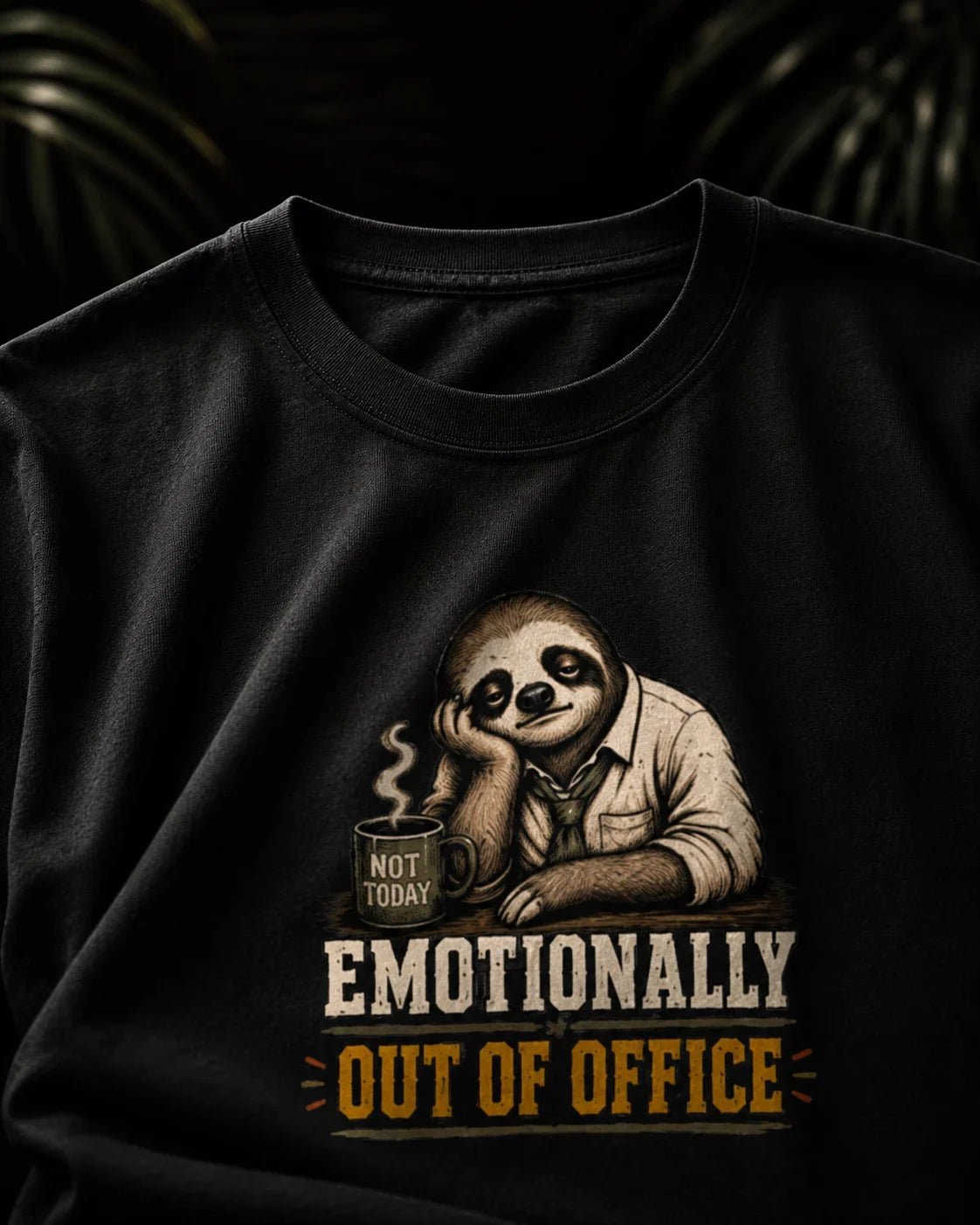 Emotionally Out Of Office Black T-shirt