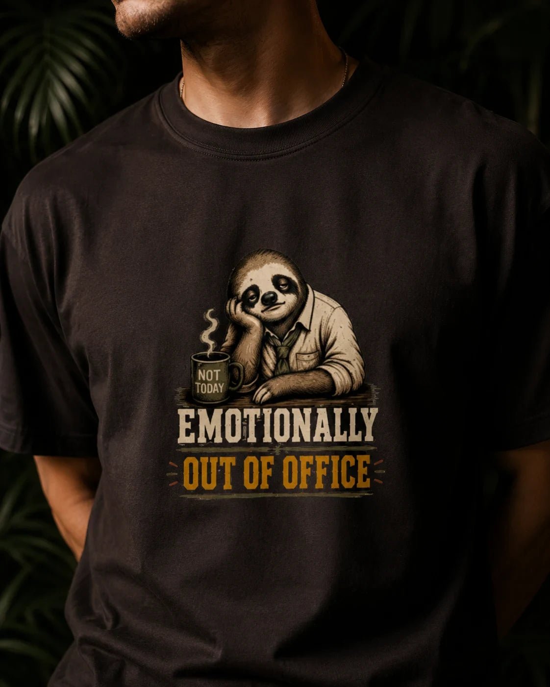 Emotionally Out Of Office Coffee Brown T-shirt